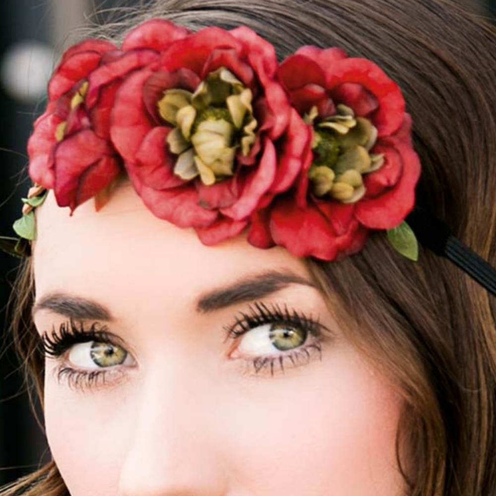 Hippie Headband - Forest Flower Red